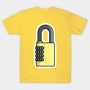 Padlock For Password Secure Sticker vector illustration. Technology and safety objects icon concept. Symbol protection and secure. Cyber security digital data protection concept sticker design T-Shirt